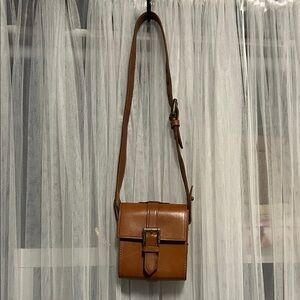 Joan & David Tan Leather Crossbody Bag
